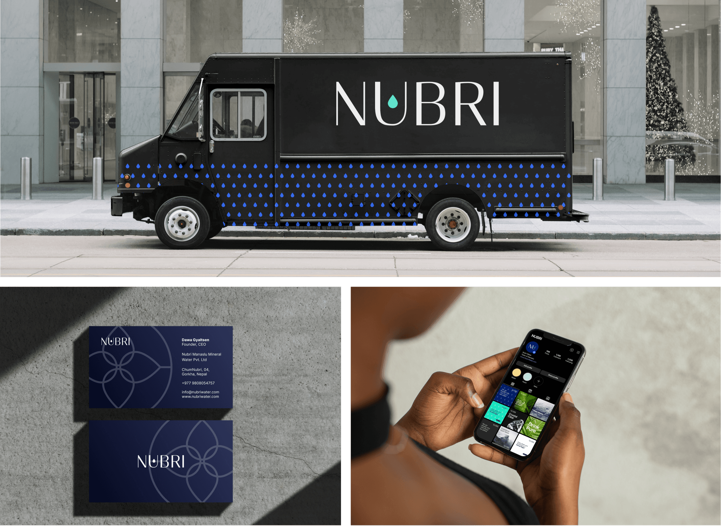 A Nubri delivery van, business cards and the Instagram feed